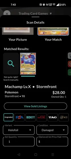 Pokemon TCG Machamp LV.X 98/100 Stormfront Ultra Rare Holo 150 HP Level Up - Image 3