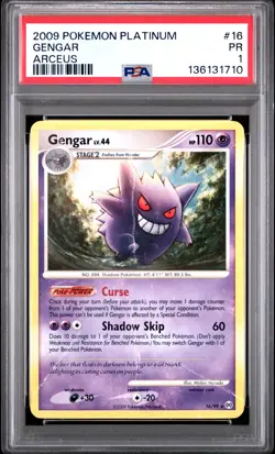 2009 POKEMON PLATINUM ARCEUS #16 GENGAR PSA 1 - Image 1