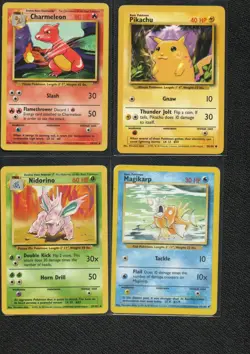 Pokemon Base Set Lot Pikachu Magikarp Charmeleon Nidorino WOTC Vintage - Image 1