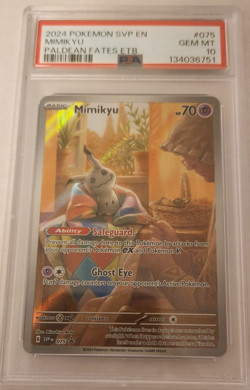 Mimikyu Pokemon 2024 Paldean Fates ETB PROMO #075 PSA 10 - Image 1