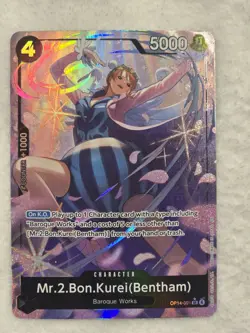 Bandai One Piece Character Card Mr.2.Bon.Kurei (Bentham) Holo OP14-091 5000 - Image 1