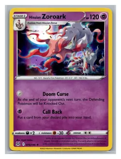 Hisuian Zoroark #076/196 Pokemon Trading Card TCG Nintendo 2018 - Image 1
