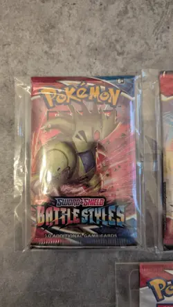 Pokemon TCG Battle Styles Booster Pack Art Set + 2 Card Sample Packs (6 Packs) - Image 2