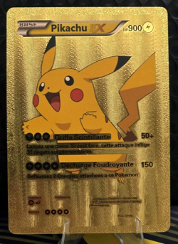 Pokemon Pikachu EX 900hp Gold Foil Fan Art Collector Card TCG - Image 1