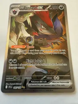 N’s Zoroark ex 185/159 Secret Rare Journey Together Full Art NM Pokemon Card - Image 3
