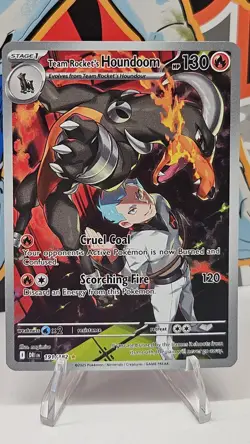 Pokemon TCG Team Rockets Houndoom Illustration Rare Card 191/182 Destined Rivals - Image 1