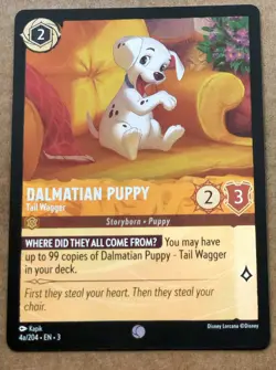 Lorcana Into The Inklands Foil Common Card #4a Dalmatian Puppy Tail Wagger - Image 1