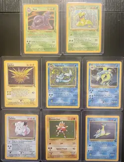 Vintage Pokemon lot of 8 holo cards Base Set 2, Jungle, Fossil WOTC era 1999 - Image 1