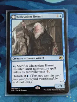 MTG Malevolent Hermit Benevolent Geist - NM - Innistrad: Midnight Hunt - Image 1