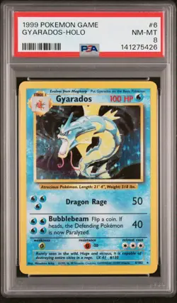 1999 Pokemon Base Set Gyarados #6/102 Holo PSA 8 - Image 1