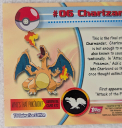 1999 Charizard #06 Topps Red Logo Pokemon TV Animation Card - Image 5