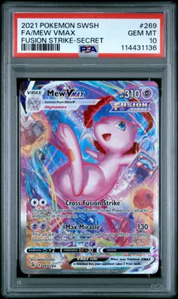 2021 POKEMON SWORD & SHIELD FUSION STRIKE SECRET #269 FULL ART/MEW VMAX PSA 10 - Image 1