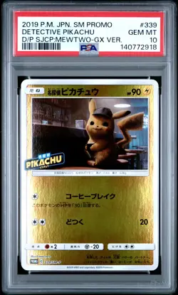 2019 POKEMON JAPANESE SM PROMO DETECTIVE PIKACHU 339/SM-P PSA 10 GEM MINT - Image 1