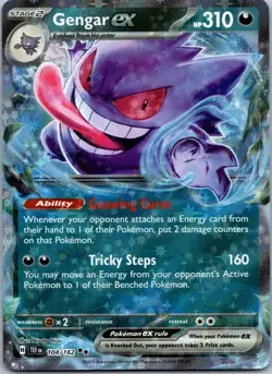 Gengar ex 104/162 Double Rare Temporal Forces Pokemon Near Mint NM - Image 1