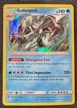 GOLISOPOD 51/236 HOLO RARE UNIFIED MINDS POKEMON LP/NM - Image 1