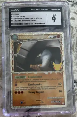 Pokemon - Donphan Classic Ultra Rare Holo CGC MINT 9 - 107/123 Celebrations 25 - Image 1