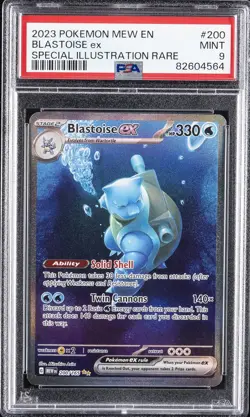 2023 POKEMON MEW EN-151 SPECIAL ILLUSTRATION RARE #200 BLASTOISE EX PSA 9 - Image 1