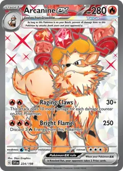 Pokemon TCG Arcanine ex 224/198 Ultra Rare Scarlet & Violet Base Set NM - Image 1