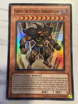 EXODIUS THE ULTIMATE FORBIDDEN LORD 1996 CT07-EN024 YUGIOH Limited Edition LP - Image 1