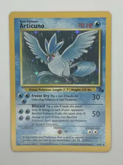 Pokemon TCG Articuno Fossil 2/62 Holo Rare Unlimited Basic Card Stock 1999 - Image 1