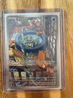 Pokemon Squirtle TCG Stellar Crown Illustration Rare Holo Card 148/142 Sv07 - Image 1