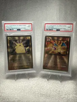 Metal Card Charizard & Pikachu LOT - PSA 9 MINT - 2021 Pokemon - Sequential # - Image 1