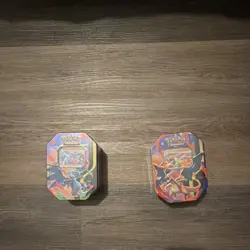 Pokemon Charizard Tin Storage Tins Lot of 2 for Pokemon Trading Card Game - Image 1
