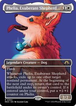 Phelia, Exuberant Shepherd (Borderless) [Modern Horizons 3] Foil Near Mint - Image 1