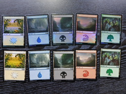 (Foil) [NM] MTG Korean, Core Set 2019, Basic lands for kruzsnyics - Image 1