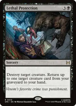 Light Play, English MTG Foil Lethal Protection - Foil Marvel's Spider-Man Eterna - Image 1