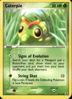 Caterpie 56/112 Common EX Firered Leafgreen Pokemon - Image 1