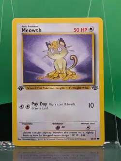 Meowth 56/64 1st Edition Jungle Set Common 1999 English Pokemon WoTC - Image 1