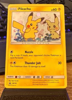 2019 Pokemon Pikachu SM162 Swirl, Sun & Moon Team Up Blister Promo English NM - Image 1