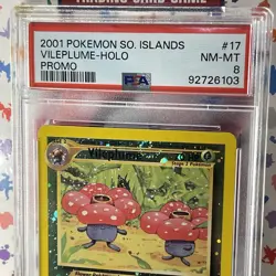Vileplume 17/18 DOUBLE SWIRL 2001 Southern Islands PSA 8 Holo Pokemon Vintage - Image 4