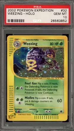 Pokemon Weezing Expedition Holo Rare #32 PSA 10 Gem Mint - Image 1
