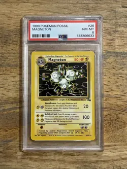 GRADED PSA 8 1999 Pokemon Fossil Magneton #26 - Image 1