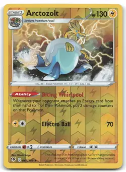 Pokemon - Arctozolt - 066/189 - Darkness Ablaze - Rare Reverse Holo - NM/M - Image 1