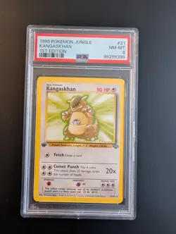 1999 POKEMON JUNGLE #21 KANGASKHAN 1ST EDITION PSA 8 NM-MT - Image 1