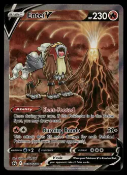 Pokemon Cards Entei V GG36/GG70 Crown Zenith Galarian Gallery Holo Rare V LP - Image 1