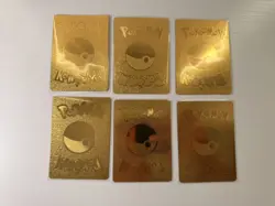 Gold Pokemon Card Lot (6 Cards) Pikachu Charizard Eevee Mew - Image 2