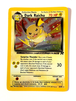Dark Raichu 83/82 Team Rocket WoTC Holo Rare MP with SWIRL - Pokemon Card - Image 1