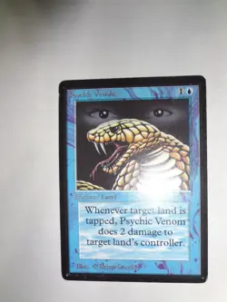 MTG MAGIC THE GATHERING CARD ORIGINAL BETA BLUE PSYCHIC VENOM ENCHANTMENT - Image 1