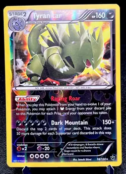 Tyranitar 56/124 NM Reverse Holo Rare Pokemon Card! - Image 1