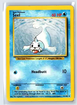 1999 Lightly Played Pokemon Seel 41/102 Base Set Unlimited - Image 1