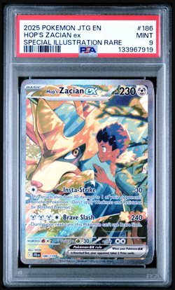 POKEMON JOURNEY TOGETHER #186 HOP'S ZACIAN EX SPECIAL ILLUSTRATION RARE PSA 9 - Image 1