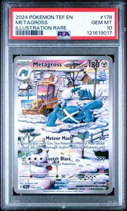 2024 POKEMON TEF EN METAGROSS ILLUSTRATION RARE 178/162 PSA 10 - Image 1