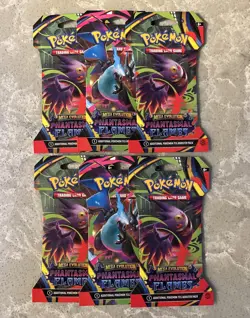 Set Of 6 Pokemon Mega Evolution Phantasmal Flames Sleeved Booster Packs - Image 1