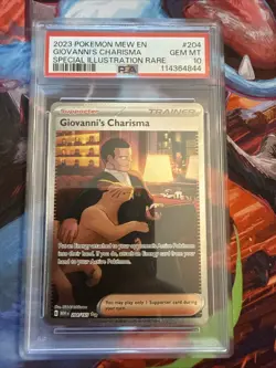 PSA 10 Pokemon TCG 2023 Pokemon Mew En-151 #204 Giovanni'S Charisma GEM MT - Image 1