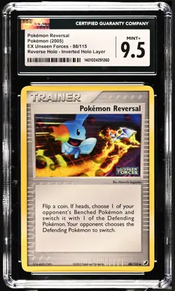 CGC 9.5 Pokemon Reversal 2005 EX Unseen Forces #88 Reverse Inverted Holo Layer - Image 1