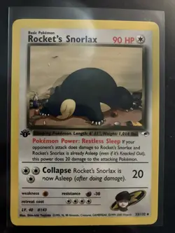 🐾Rocket's Snorlax 033/132 Gym Heroes 1st Edition Regular Rare - Pokemon Lp - Image 1